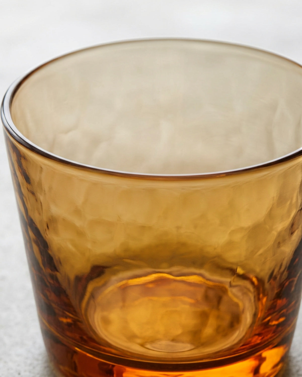 Buxto Hammered Lowball Glasses 10 oz Amber Set of 4 - Detail view