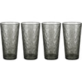 Buxto Tapered Hammered Cooler Glasses 16 oz Smoke Set of 4 - Product view